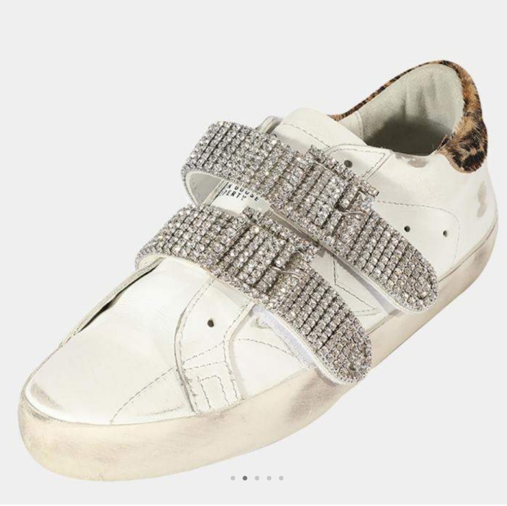 Golden Goose Old School Crystal Buckle Sneakers